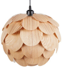 Wyld and Coco Acorn Shade Pendant Lamp, Natural Bamboo, Warm Light, 30Cm X 122Cm Drop - thumbnail 1