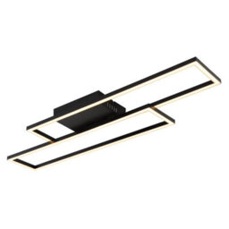 Luminosa Lighting Luminosa Tatjana Semi Flush Ceiling Light Matt Black Led 3000K