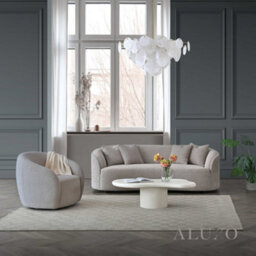 Aluxo Nolita Boucle Accent Swivel Arm Chair Koala Grey-Brown Teddy Medium Firm - thumbnail 5