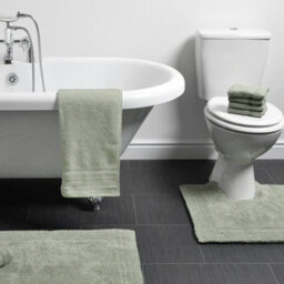Allure Bath Fashions Elegance Reversible Heavyweight Pedestal Toilet Mat - Sage Green - thumbnail 3