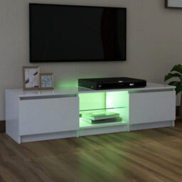 Berkfield Tv Cabinet With Led Lights White 140X40X35.5 Cm - thumbnail 8