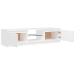 Berkfield Tv Cabinet With Led Lights White 140X40X35.5 Cm - thumbnail 4