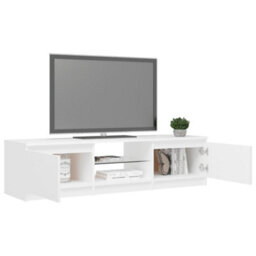 Berkfield Tv Cabinet With Led Lights White 140X40X35.5 Cm - thumbnail 7