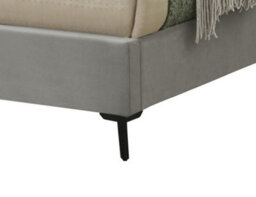 Sareer Furniture Jenson Bed, Bed In A Box, Contemporary Light Grey Upholstered Velvet Bed Frame With Headboard - thumbnail 5