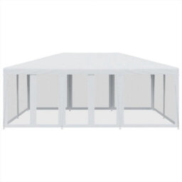 Walplus Party Tent Garden Gazebo Canopy With 10 Mesh Sidewalls White 6X4 M Hdpe - thumbnail 3