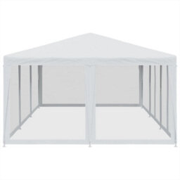 Walplus Party Tent Garden Gazebo Canopy With 10 Mesh Sidewalls White 6X4 M Hdpe - thumbnail 4