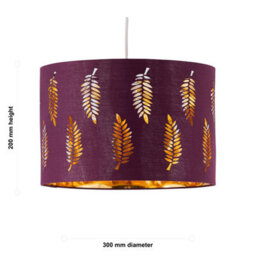 First Choice Lighting Set Of 2 Fern - Burgundy Cut Out 30Cm Pendant Lightshades - thumbnail 6