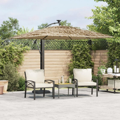 Berkfield Garden Parasol With Steel Pole Brown 290X290X238 Cm - image 1