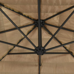 Berkfield Garden Parasol With Steel Pole Brown 290X290X238 Cm - thumbnail 9
