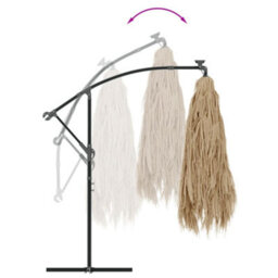 Berkfield Garden Parasol With Steel Pole Brown 290X290X238 Cm - thumbnail 6