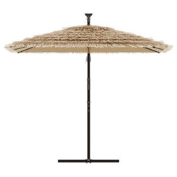 Berkfield Garden Parasol With Steel Pole Brown 290X290X238 Cm - thumbnail 3