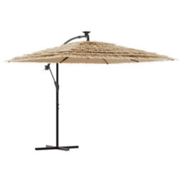 Berkfield Garden Parasol With Steel Pole Brown 290X290X238 Cm - thumbnail 2