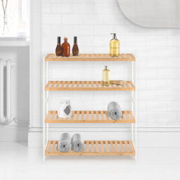 EHC Woodluv 4-Tier Shoe Rack, Shoe Storage Organiser, Wooden Storage Rack, Shoe Shelf For Hallway, Living Room - 69D X 26W X 80H Cms - thumbnail 5