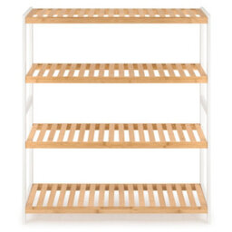 EHC Woodluv 4-Tier Shoe Rack, Shoe Storage Organiser, Wooden Storage Rack, Shoe Shelf For Hallway, Living Room - 69D X 26W X 80H Cms - thumbnail 2