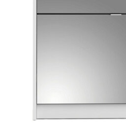Wyld Haus Prague Tall White Shoe Cabinet With 4 Mirrored Flip Doors - thumbnail 6