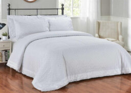 Rapport Home Richmond White Duvet Cover Set Luxury Single Bedding Set With Pillowcases Embroidered