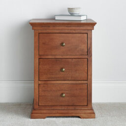 Toulon Mahogany 3 Drawer Bedside Table - thumbnail 3