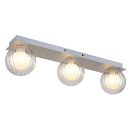 Luminosa Lighting Luminosa Ander Globe Ceiling Light Nickel Matt Ip44 Balls Clear Glass Shade 3X G9 - thumbnail 1