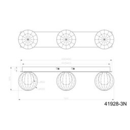 Luminosa Lighting Luminosa Ander Globe Ceiling Light Nickel Matt Ip44 Balls Clear Glass Shade 3X G9 - thumbnail 6