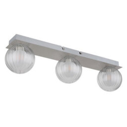 Luminosa Lighting Luminosa Ander Globe Ceiling Light Nickel Matt Ip44 Balls Clear Glass Shade 3X G9 - thumbnail 2