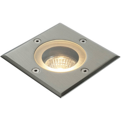 Marine Grade Ip65 Square Ground Light - 50W Gu10 Reflector - Stainless Steel - image 1