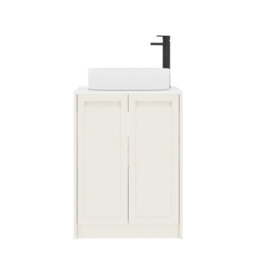 Royal Bathrooms Royal Bathroom Elmore 600mm Classic White Freestanding Bathroom Vanity Unit 2 Door Plain White Worktop With Lyon Basin - thumbnail 7