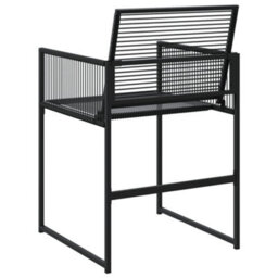 Berkfield Garden Chairs 4 Pcs Black Poly Rattan - thumbnail 7