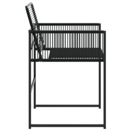 Berkfield Garden Chairs 4 Pcs Black Poly Rattan - thumbnail 6