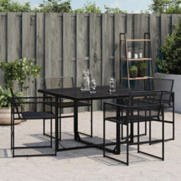 Berkfield Garden Chairs 4 Pcs Black Poly Rattan - thumbnail 3