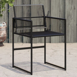 Berkfield Garden Chairs 4 Pcs Black Poly Rattan - thumbnail 1