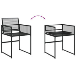 Berkfield Garden Chairs 4 Pcs Black Poly Rattan - thumbnail 8