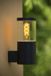 Lucide Fedor Modern Wall Light Outdoor - 1Xe27 - Ip44 - Black - thumbnail 4