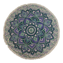 Small Mandala Roundie Cotton Wall Decor - Teal & Blue, 130Cm - thumbnail 1