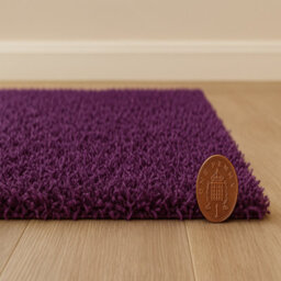 Uetian Purple Small Shaggy Rug 60X110 Cm - Modern Rectangular Soft Area Rug 5Cm Thick Pile Non Shedding - thumbnail 3