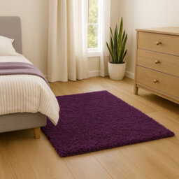 Uetian Purple Small Shaggy Rug 60X110 Cm - Modern Rectangular Soft Area Rug 5Cm Thick Pile Non Shedding - thumbnail 6