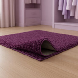 Uetian Purple Small Shaggy Rug 60X110 Cm - Modern Rectangular Soft Area Rug 5Cm Thick Pile Non Shedding - thumbnail 5