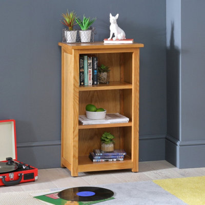The Furniture Market London Essentials Oak Mini Narrow Adjustable 3 Shelf Bookcase - image 1