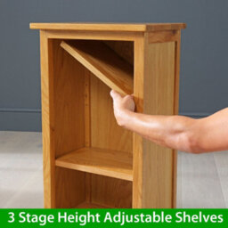 The Furniture Market London Essentials Oak Mini Narrow Adjustable 3 Shelf Bookcase - thumbnail 4
