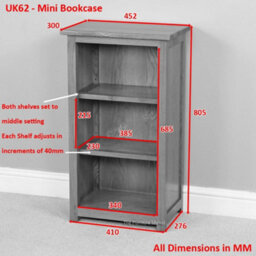 The Furniture Market London Essentials Oak Mini Narrow Adjustable 3 Shelf Bookcase - thumbnail 8