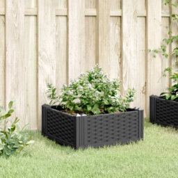 Berkfield Garden Planter With Pegs Black 42.5X42.5X28.5 Cm Pp - thumbnail 3