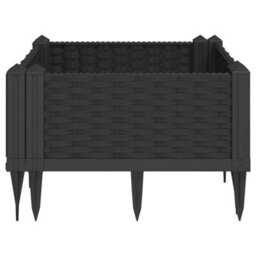 Berkfield Garden Planter With Pegs Black 42.5X42.5X28.5 Cm Pp - thumbnail 5