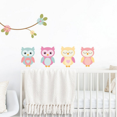 Set Of Woodland Owl Wall Stickers