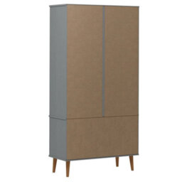 Berkfield Vitrine Cabinet Molde Grey 90X35X175 Cm Solid Wood Pine - thumbnail 7