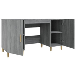Berkfield Desk Grey Sonoma 140X50X75 Cm Engineered Wood - thumbnail 7