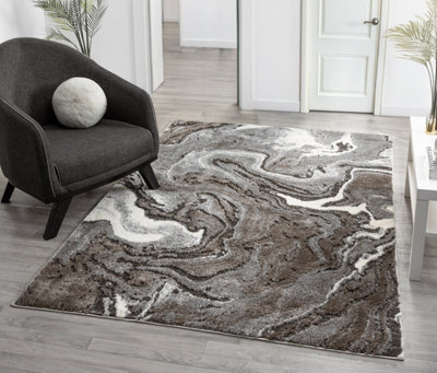 Eleanor Modern Embossed Contemporary Living Room Area Rug - Marble Design,grey,200 X 290 Cm - image 1