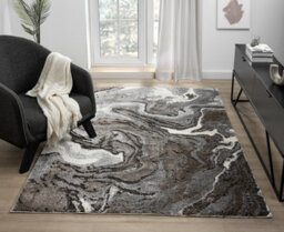 Eleanor Modern Embossed Contemporary Living Room Area Rug - Marble Design,grey,200 X 290 Cm - thumbnail 5