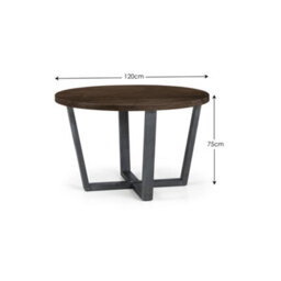 Oakham Premium Huxford 120Cm Dark Oak Round Dining Table - thumbnail 4