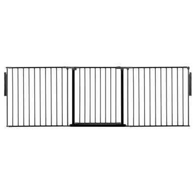 Safetots Premium Multi Panel Room Divider, Up To 226Cm Wide, Black, 70Cm Tall, Flexible Barrier With Door For Baby And Toddler - image 1