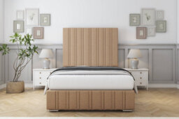 "Sloomy Langston Latte Dumfries Bed Frame With Mattress With 50"" Upholstered Headboard 3' Single" - thumbnail 1
