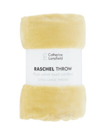 Catherine Lansfield Downstairs Living Extra Large Raschel Velvet Touch 200X240Cm Blanket Throw Ochre - thumbnail 2